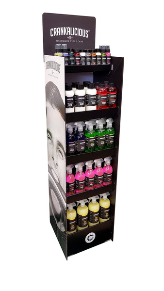 Fully Stocked FSDU (Free Standing Display Unit) 5-shelf RANGE INTRO DEAL - 86x products plus FREE POS, POS - Crankalicious